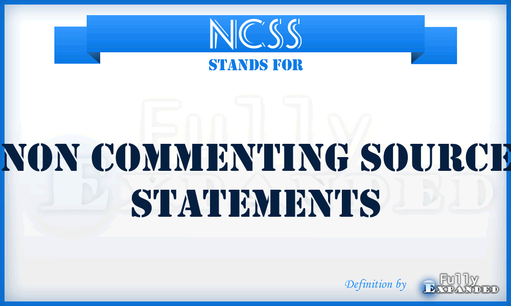 NCSS - Non Commenting Source Statements