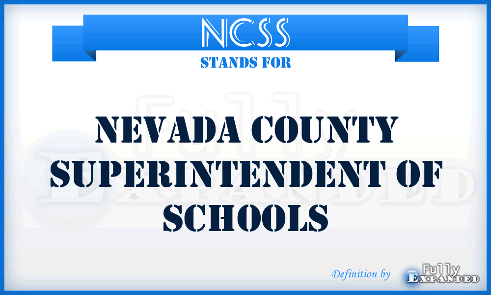 NCSS - Nevada County Superintendent of Schools