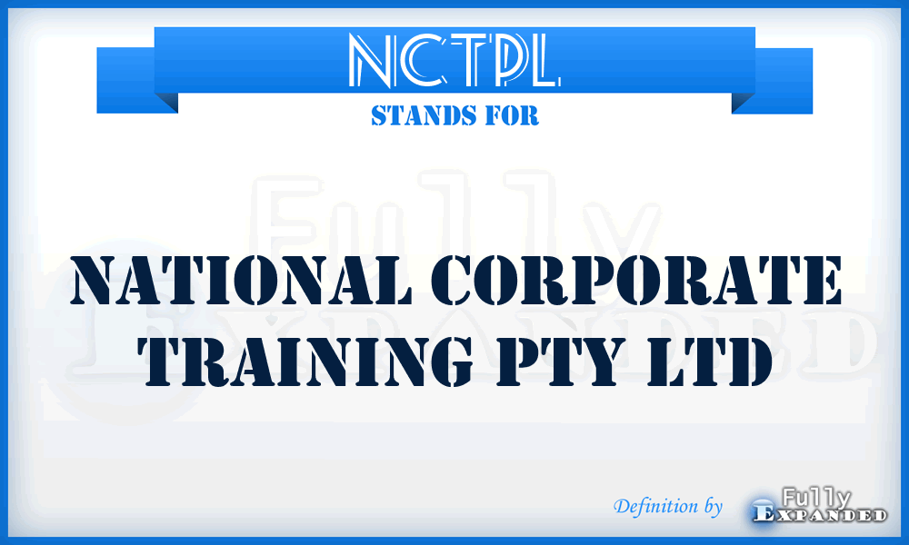 NCTPL - National Corporate Training Pty Ltd