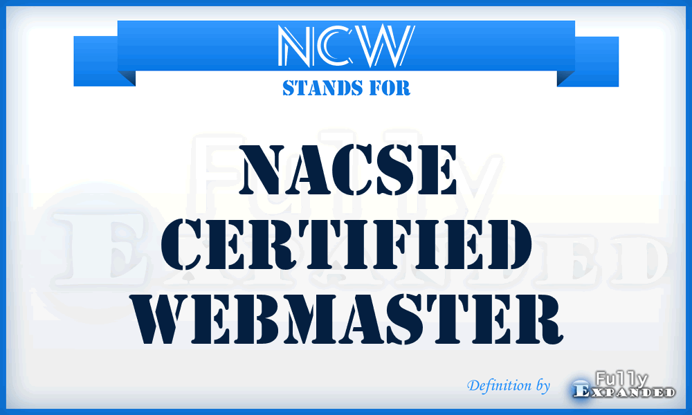 NCW - NACSE Certified Webmaster