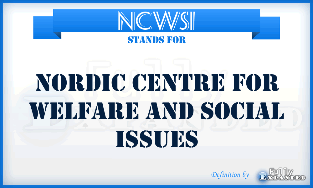 NCWSI - Nordic Centre for Welfare and Social Issues