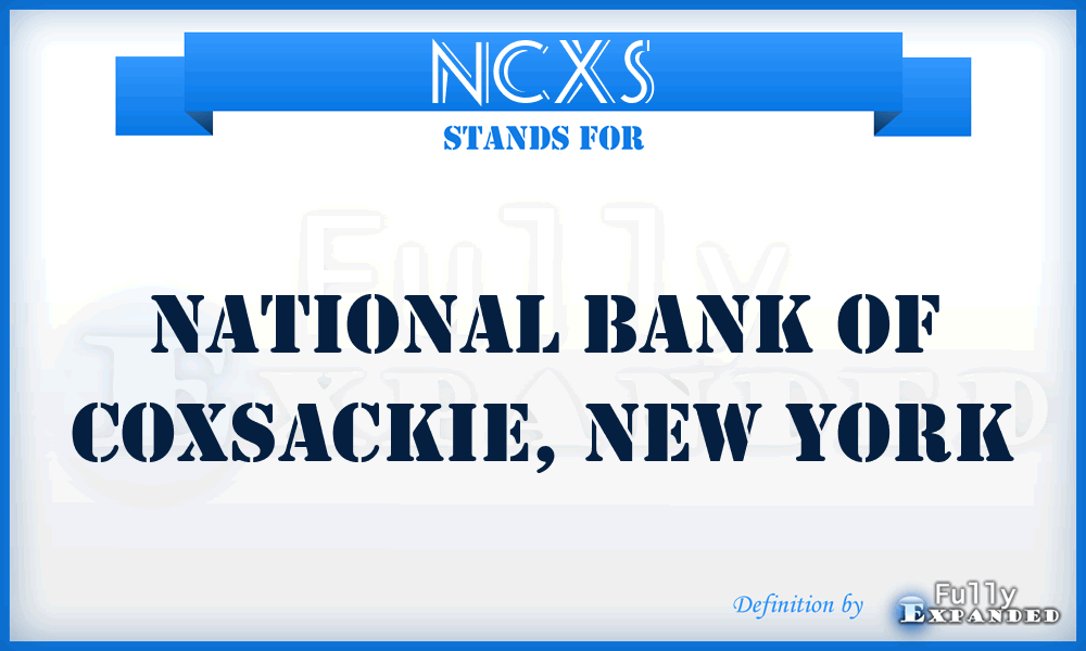 NCXS - National Bank of Coxsackie, New York