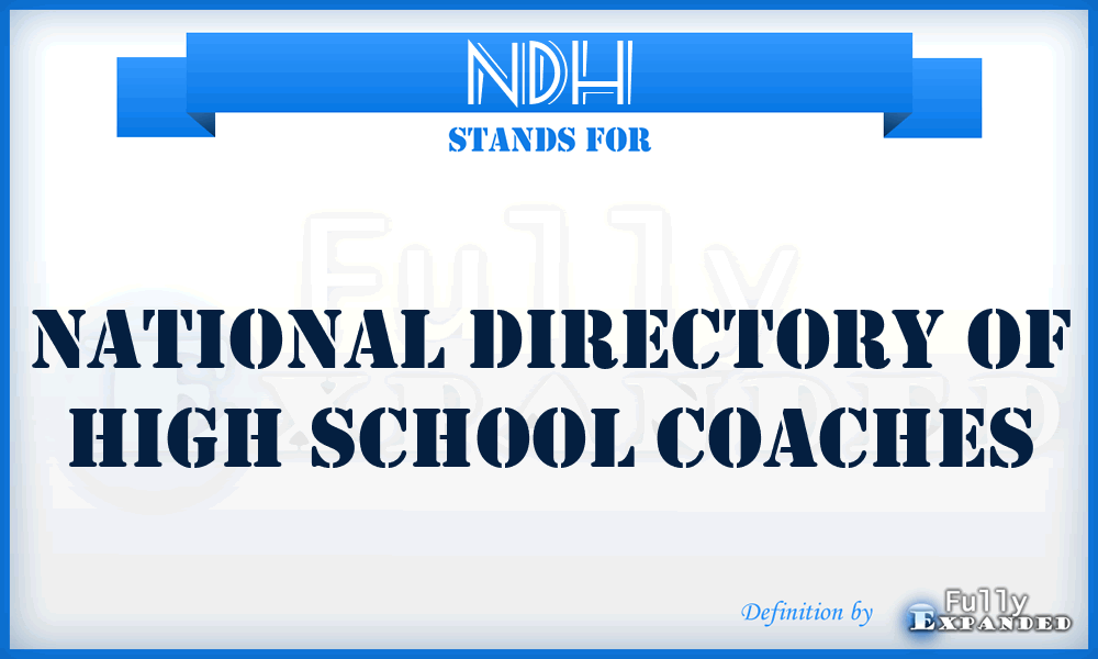NDH - National Directory of High School Coaches