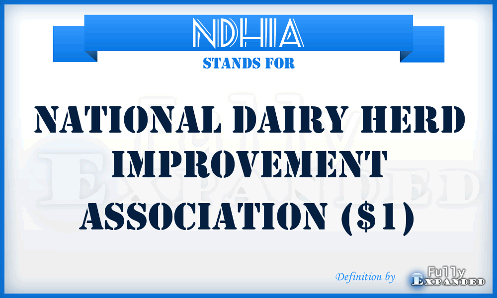NDHIA - National Dairy Herd Improvement Association ($1)