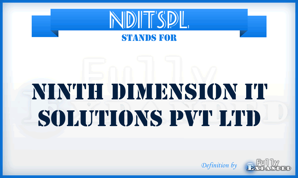 NDITSPL - Ninth Dimension IT Solutions Pvt Ltd