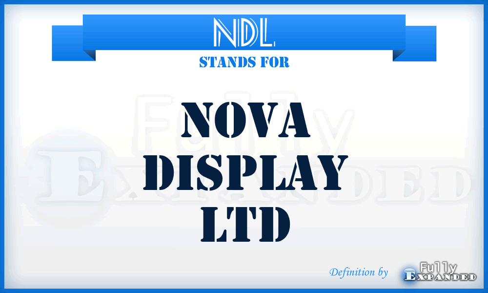 NDL - Nova Display Ltd