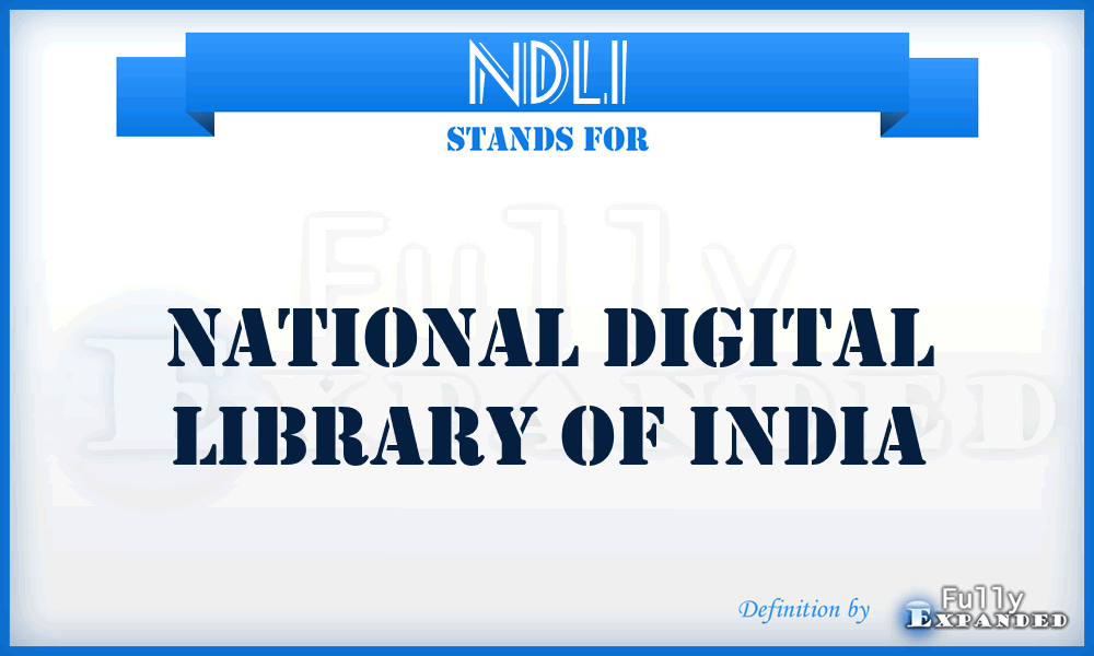 NDLI - National Digital Library of India