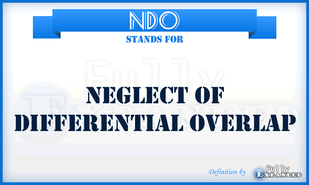 NDO - Neglect of Differential Overlap