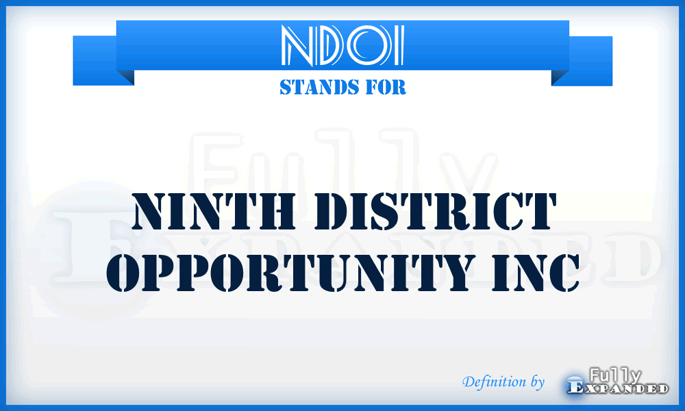 NDOI - Ninth District Opportunity Inc