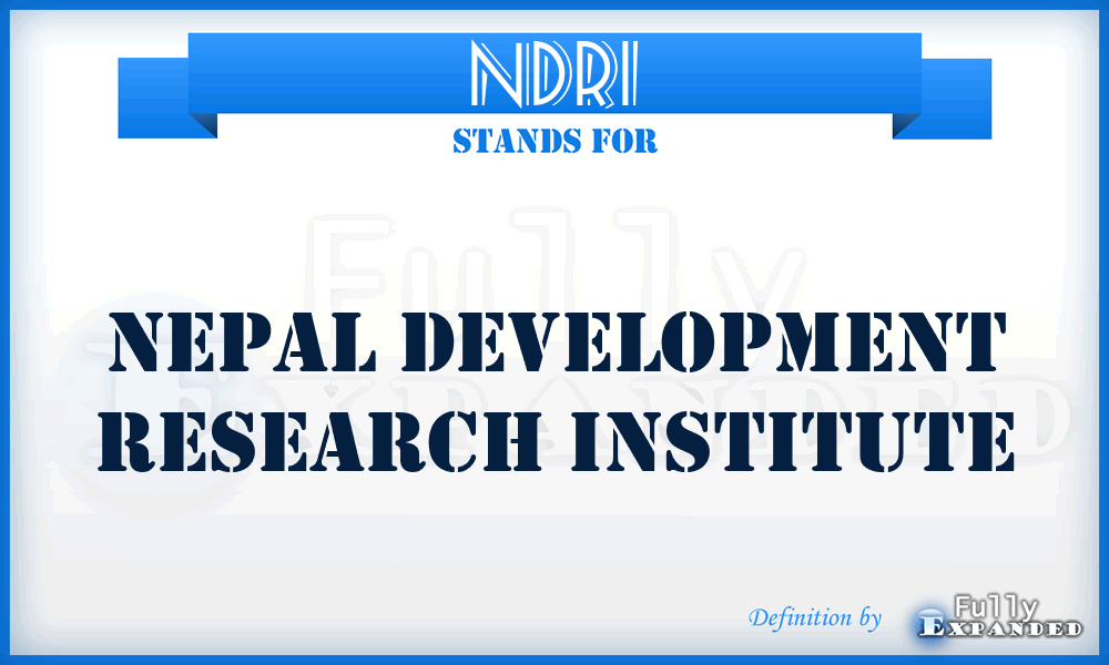 NDRI - Nepal Development Research Institute