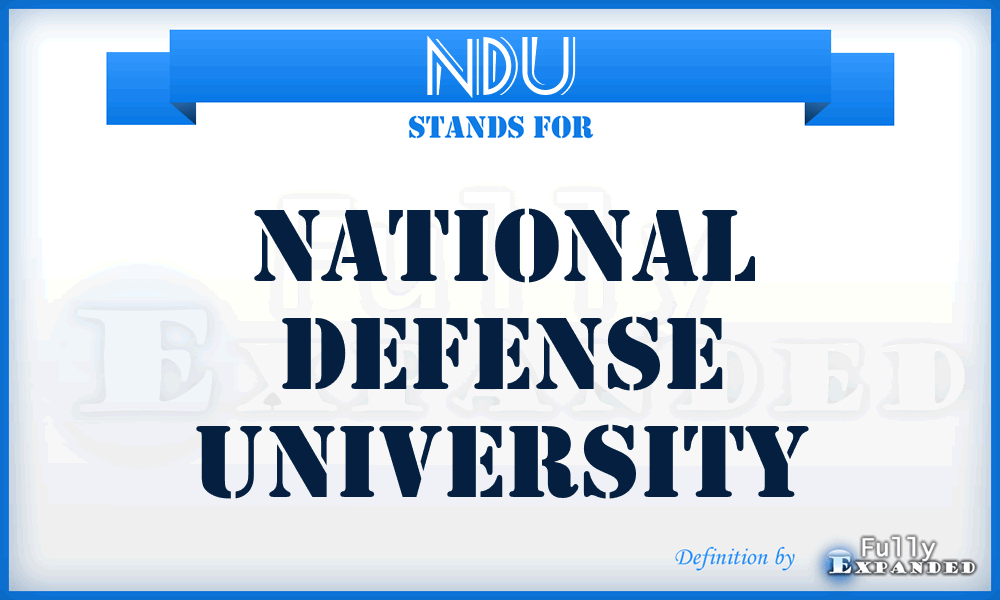 NDU - National Defense University