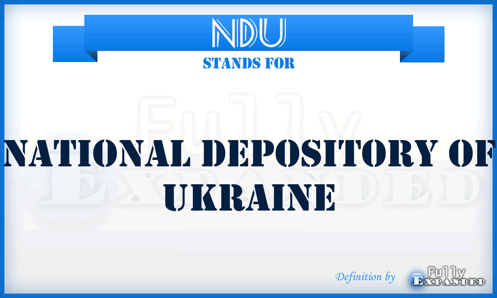 NDU - National Depository of Ukraine