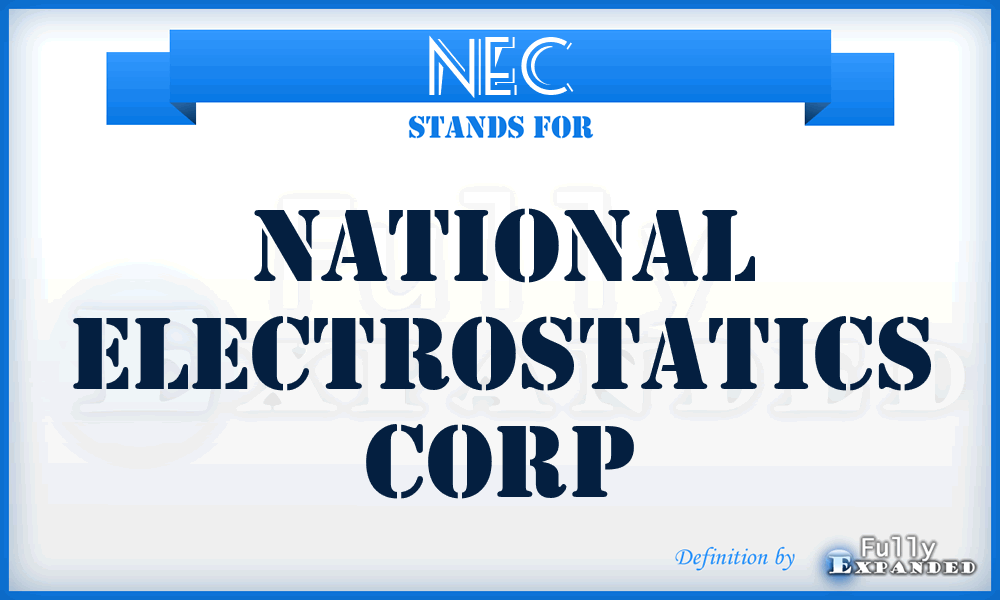 NEC - National Electrostatics Corp