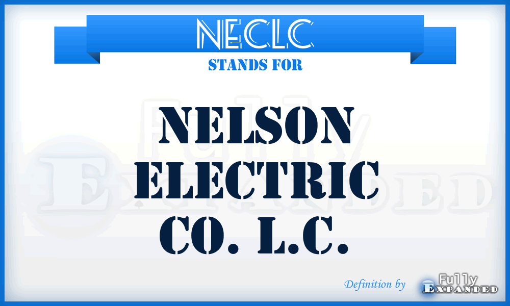 NECLC - Nelson Electric Co. L.C.