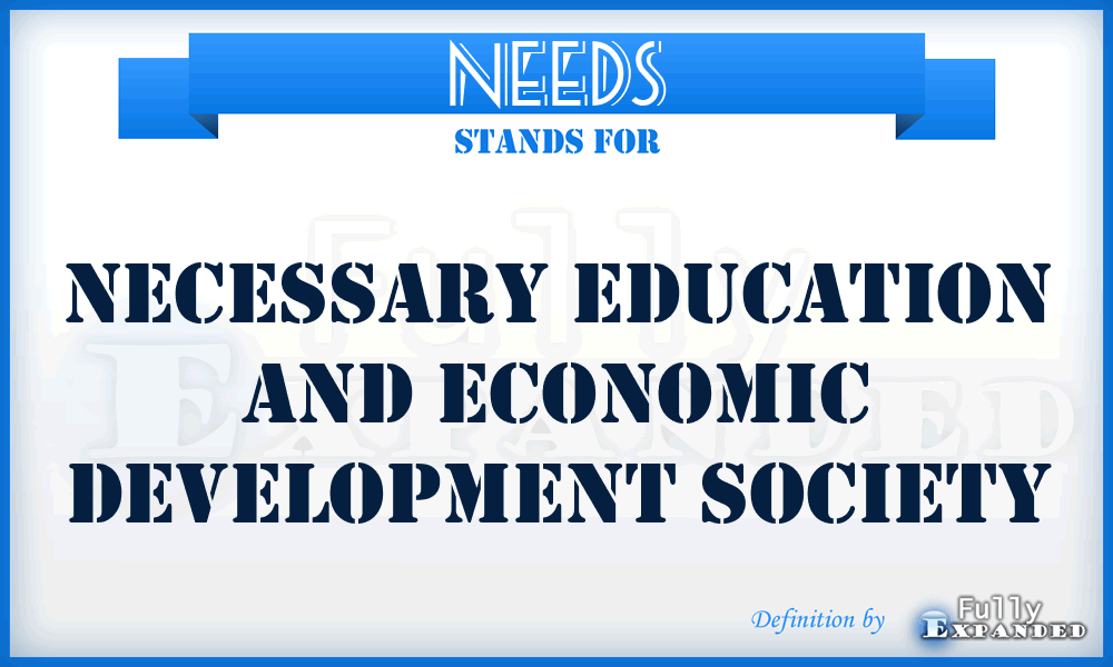 NEEDS - Necessary Education and Economic Development Society