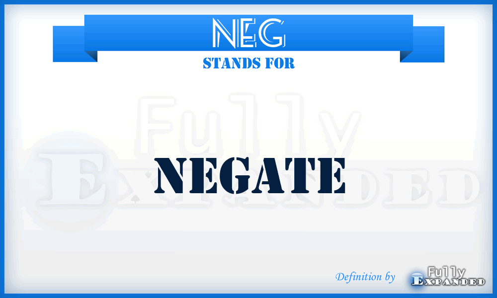NEG - Negate