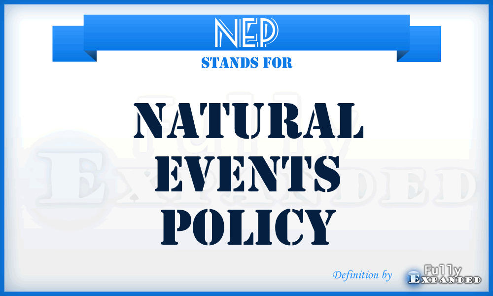 NEP - Natural Events Policy