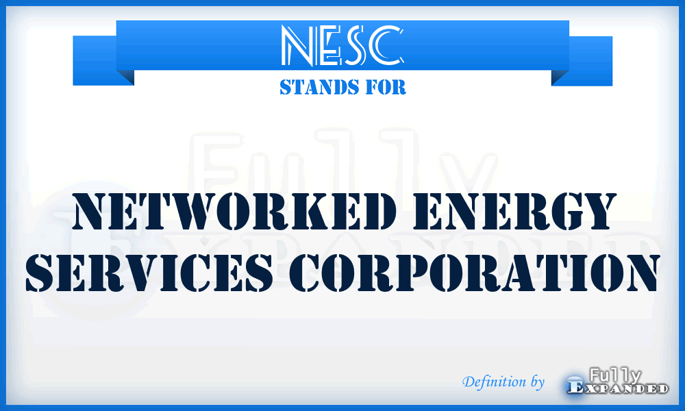 NESC - Networked Energy Services Corporation