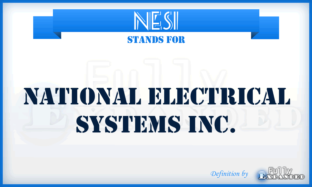 NESI - National Electrical Systems Inc.