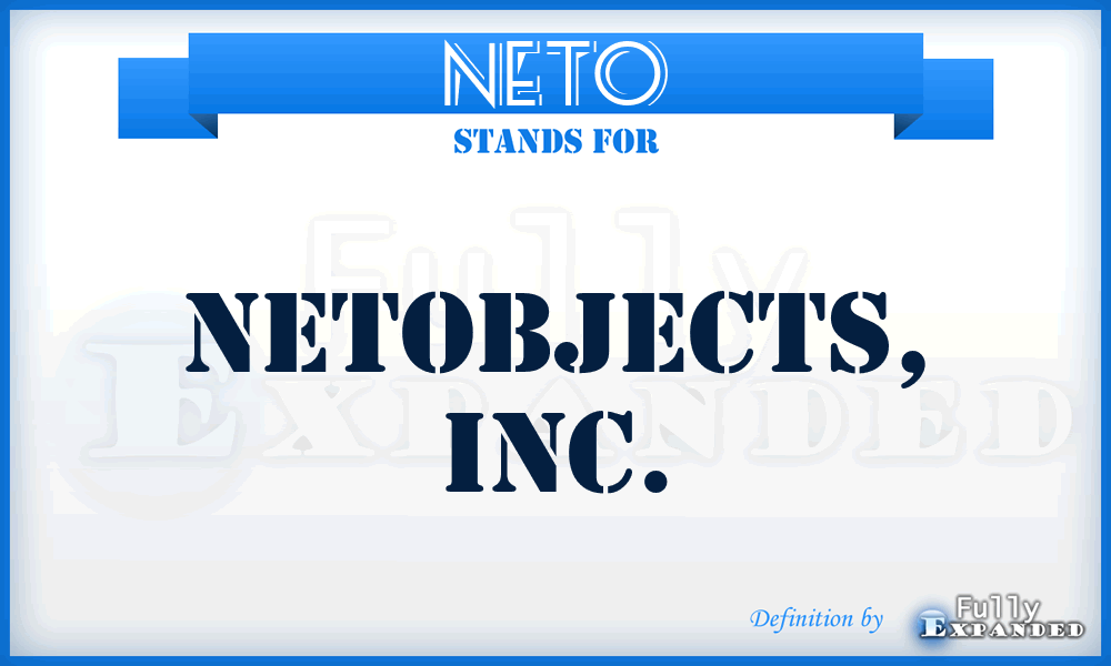 NETO - Netobjects, Inc.