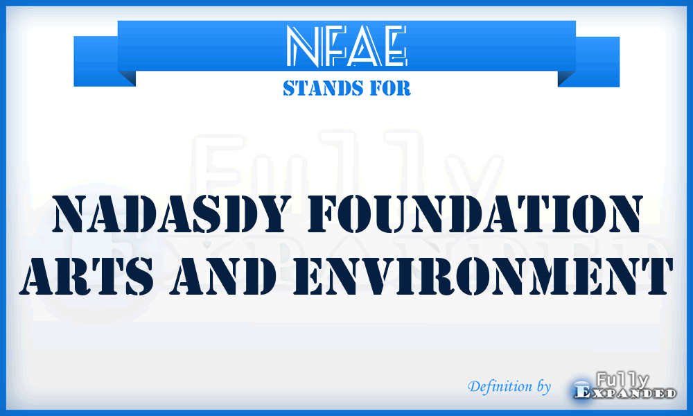 NFAE - Nadasdy Foundation Arts and Environment