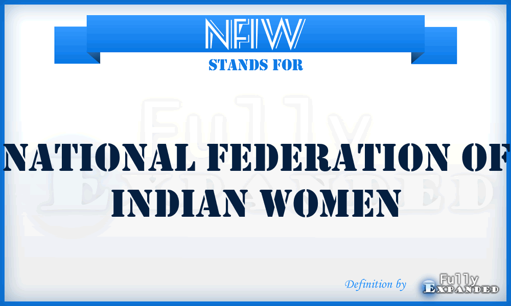 NFIW - National Federation of Indian Women