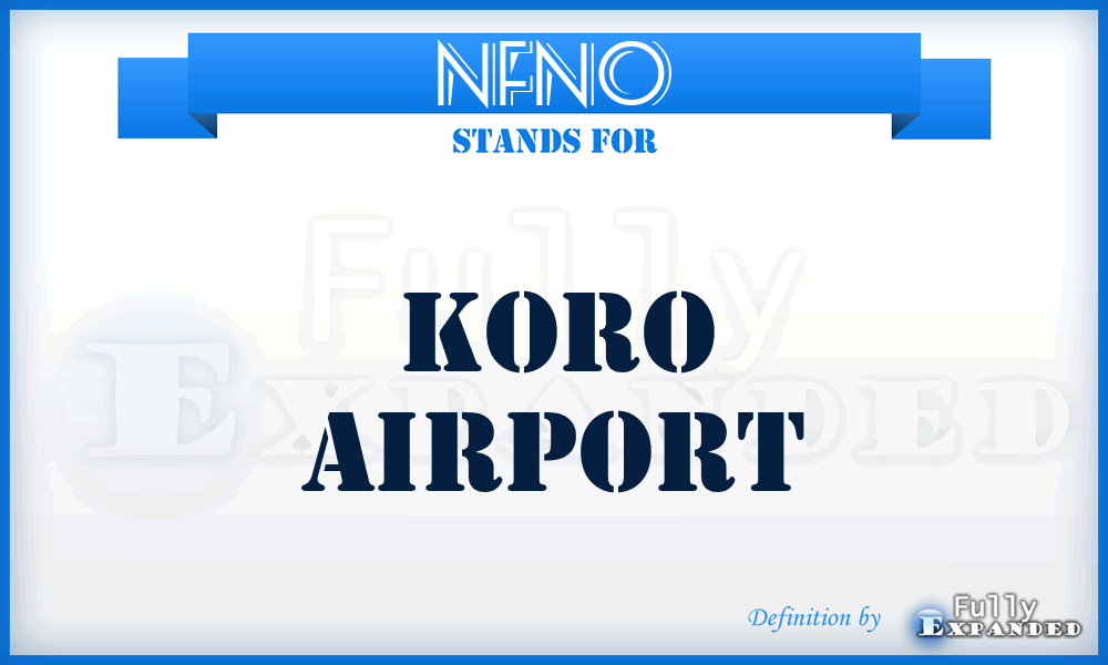 NFNO - Koro airport