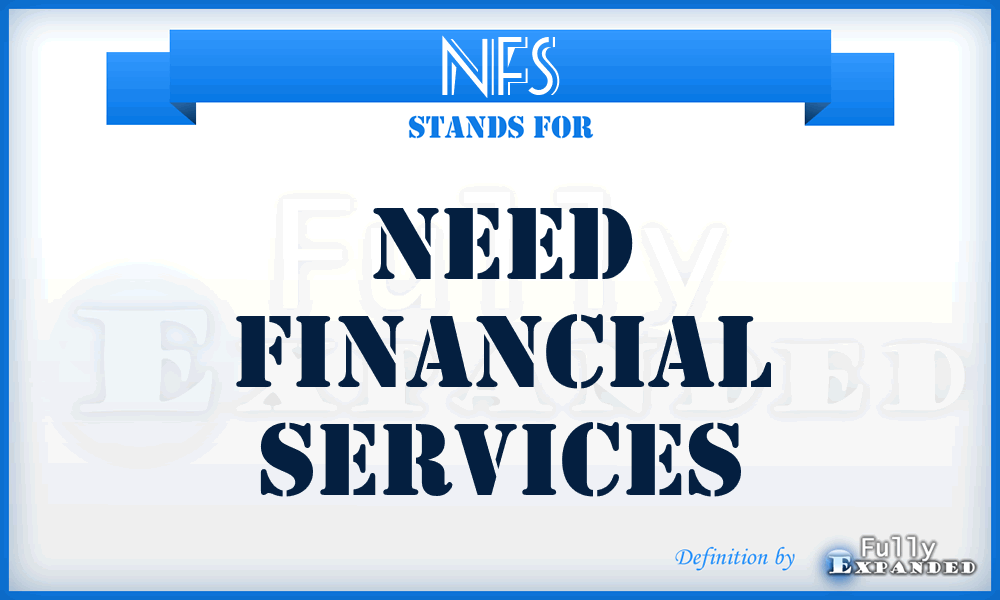 NFS - Need Financial Services