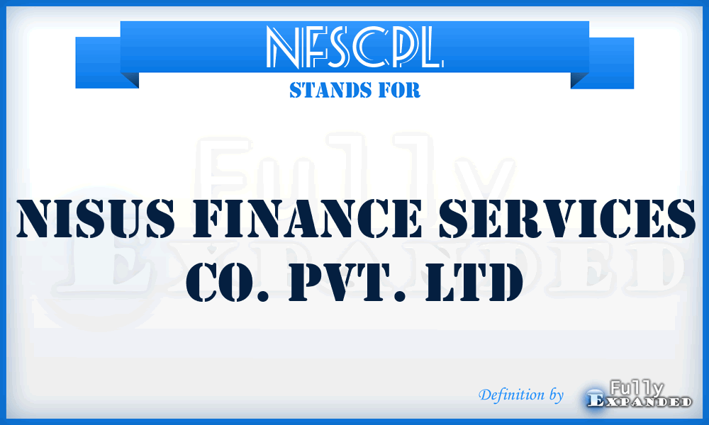 NFSCPL - Nisus Finance Services Co. Pvt. Ltd