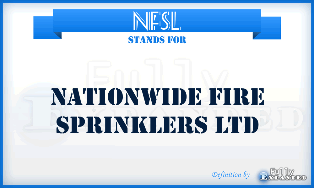 NFSL - Nationwide Fire Sprinklers Ltd