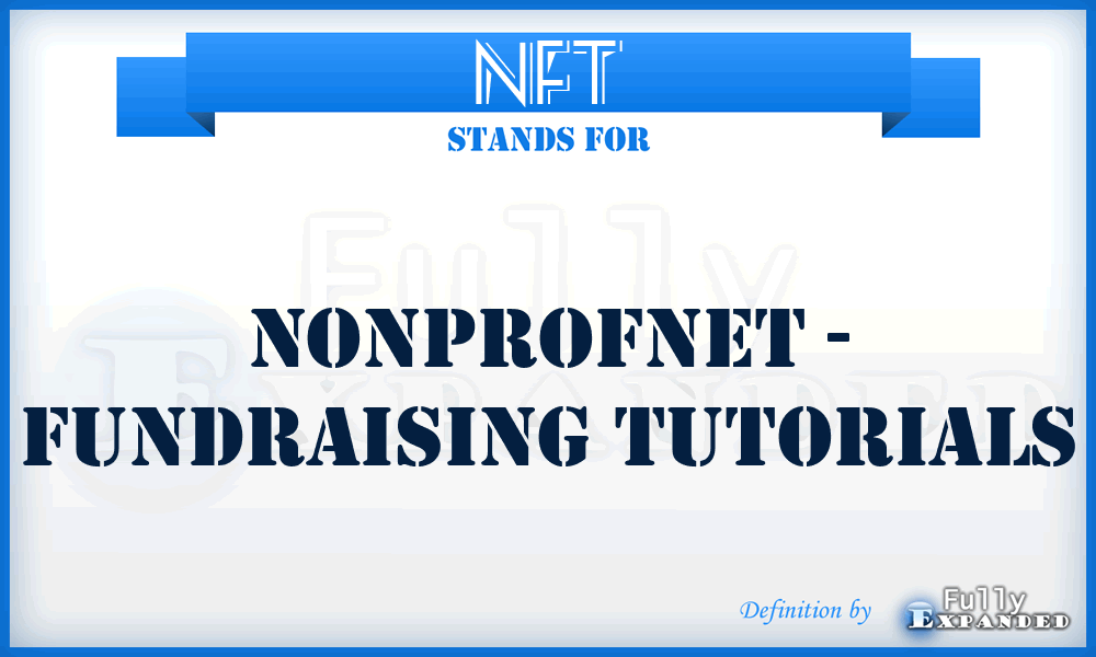 NFT - Nonprofnet - Fundraising Tutorials