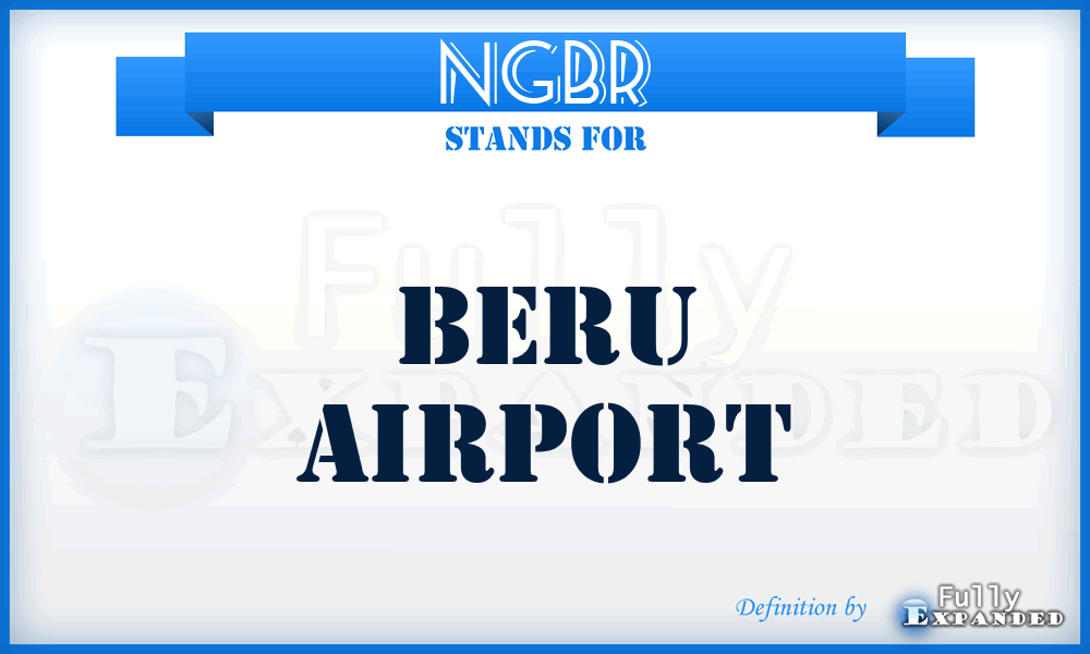 NGBR - Beru airport