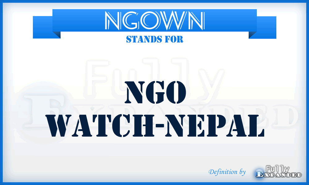 NGOWN - NGO Watch-Nepal