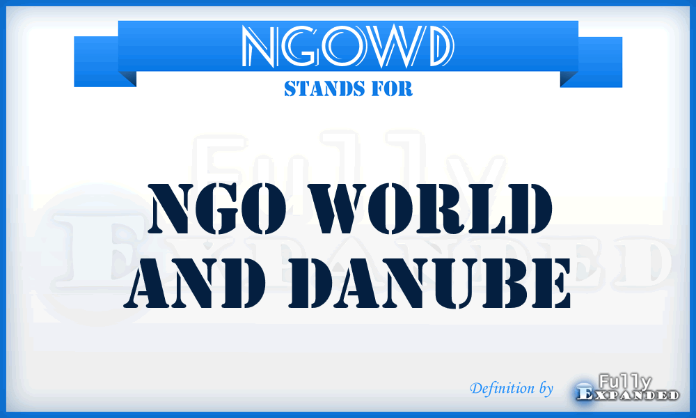 NGOWD - NGO World and Danube