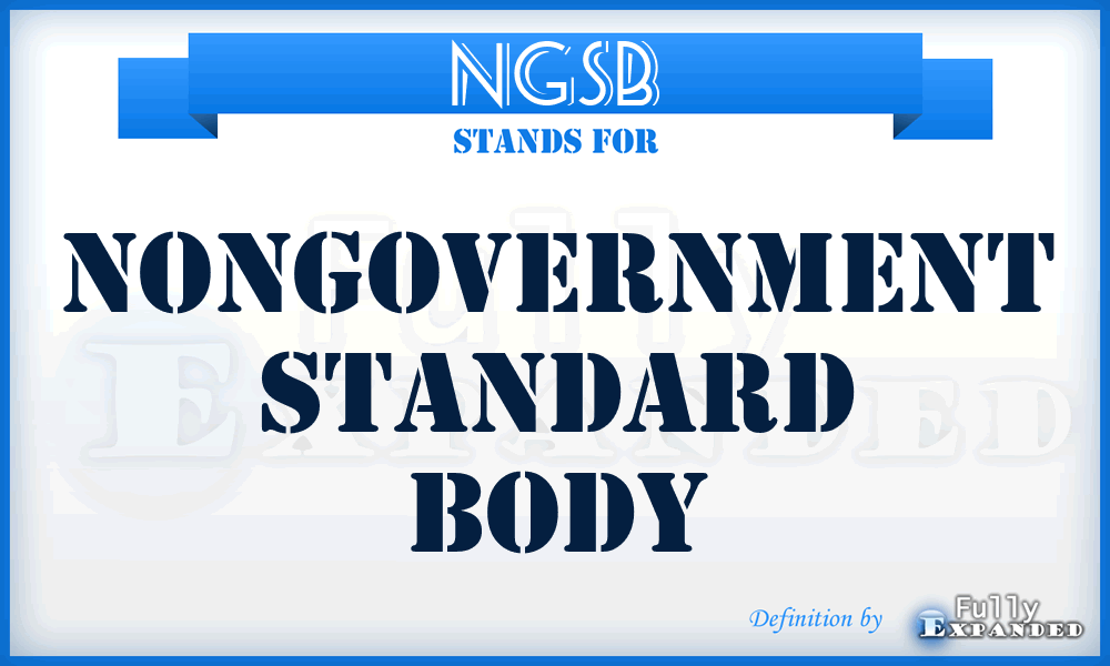 NGSB - nongovernment standard body