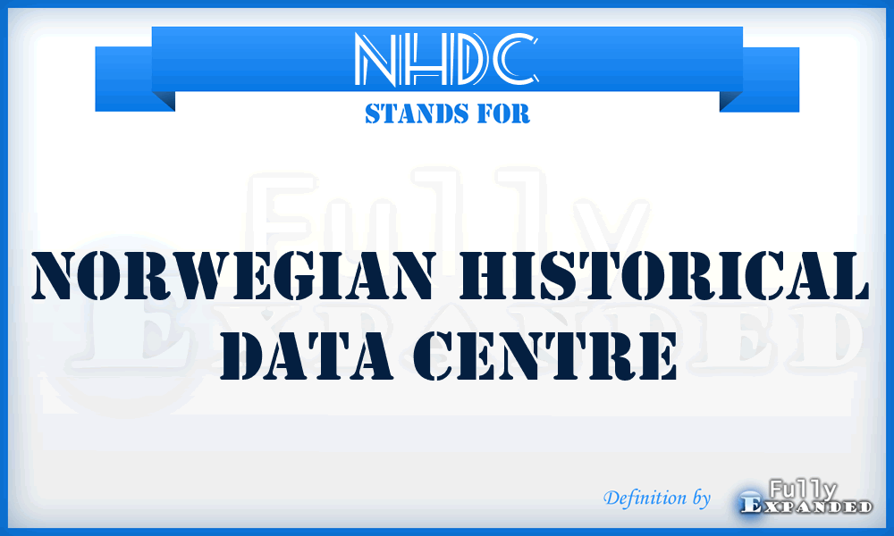 NHDC - Norwegian Historical Data Centre