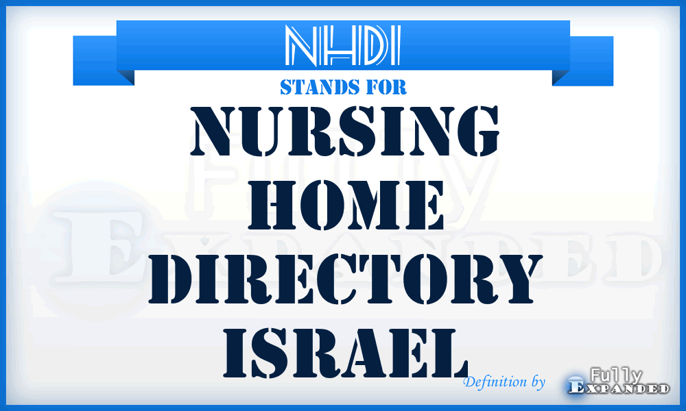 NHDI - Nursing Home Directory Israel