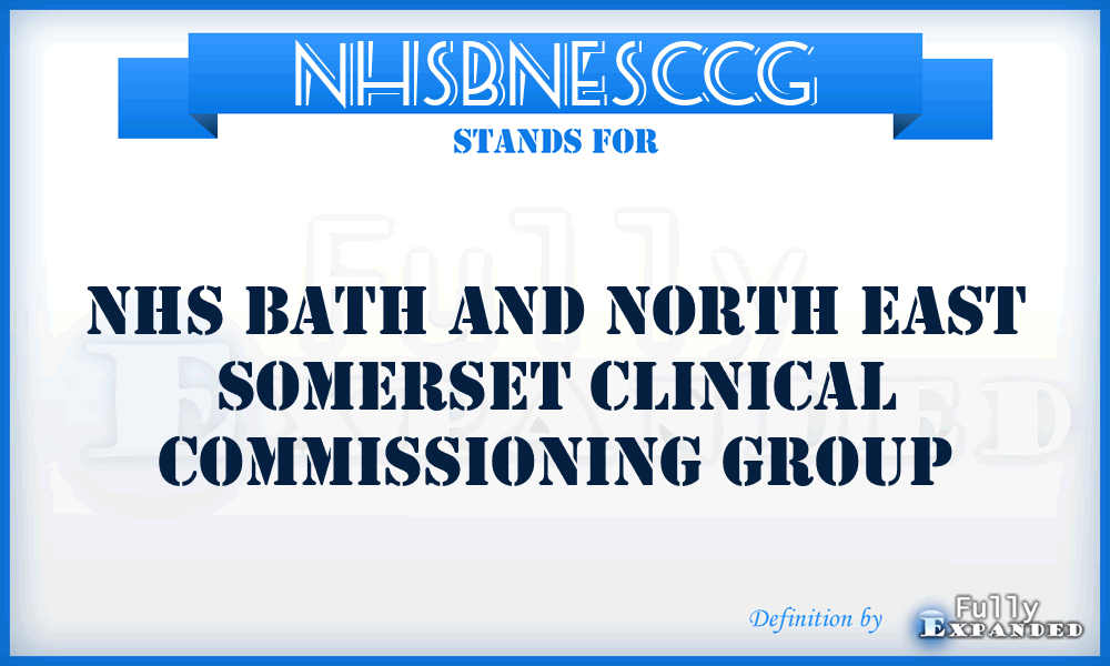 NHSBNESCCG - NHS Bath and North East Somerset Clinical Commissioning Group
