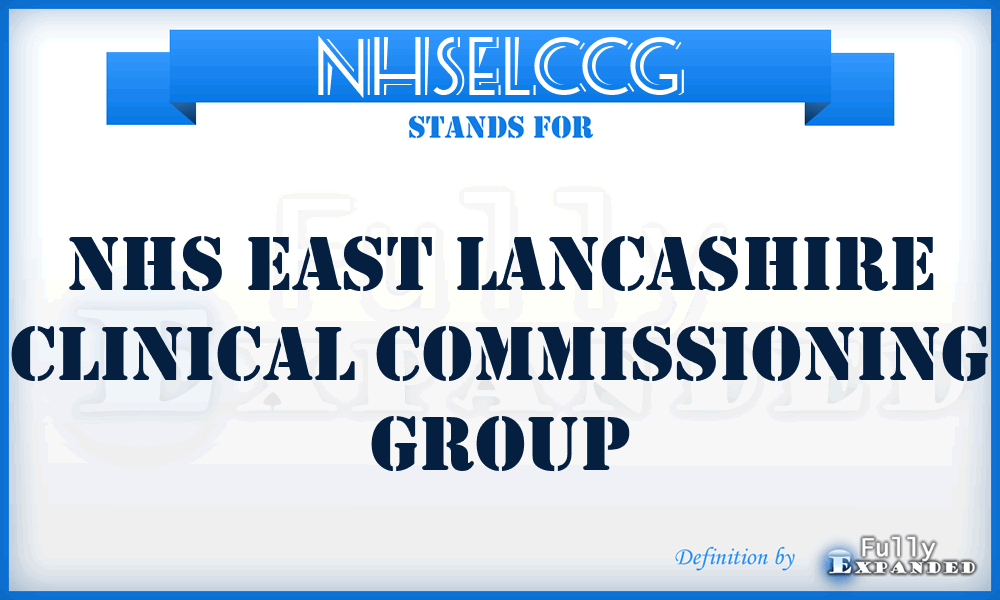 NHSELCCG - NHS East Lancashire Clinical Commissioning Group