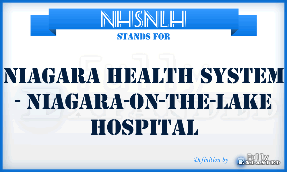 NHSNLH - Niagara Health System - Niagara-on-the-Lake Hospital