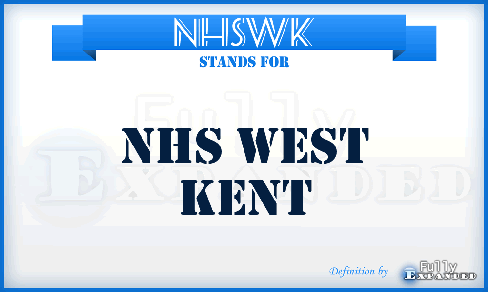 NHSWK - NHS West Kent