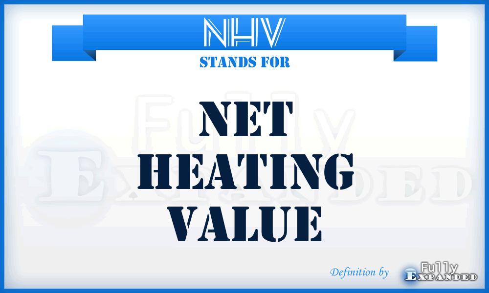 NHV - Net Heating Value