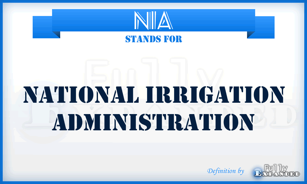 NIA - National Irrigation Administration