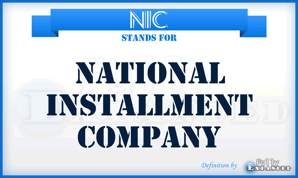 NIC - National Installment Company