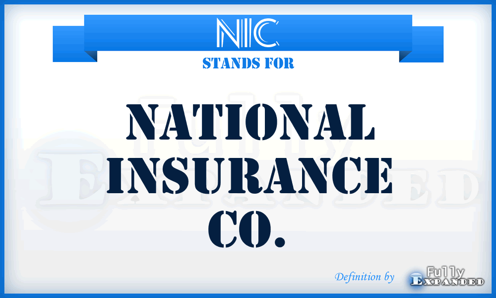 NIC - National Insurance Co.