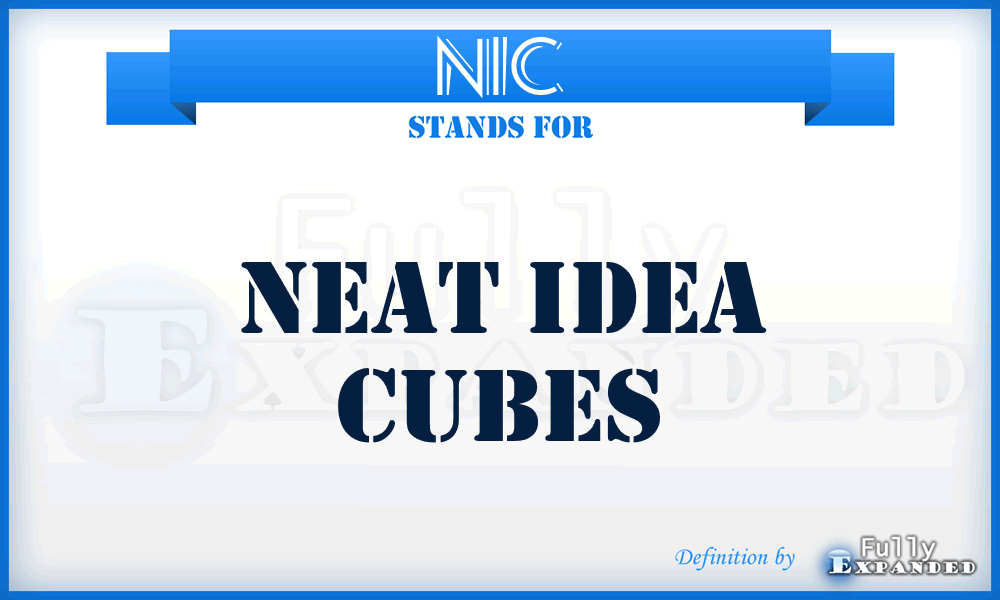NIC - Neat Idea Cubes