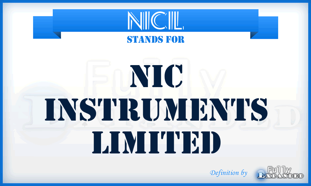 NICIL - NIC Instruments Limited