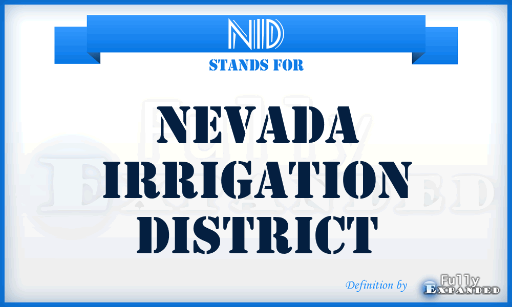 NID - Nevada Irrigation District