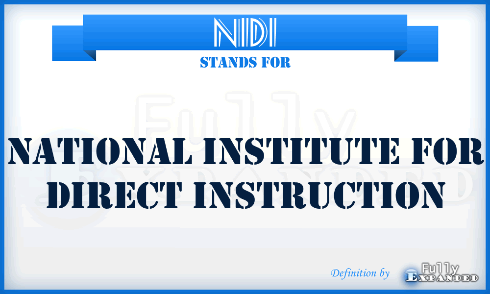 NIDI - National Institute for Direct Instruction