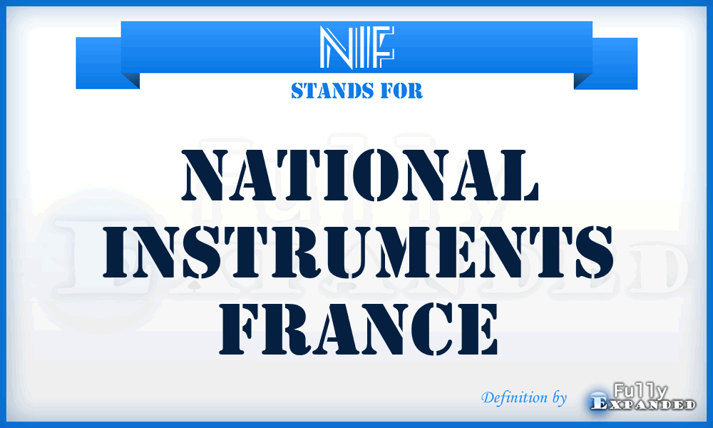 NIF - National Instruments France